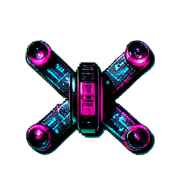 Robot Drone (Cyberpunk) - 256x256 pixel art sprite