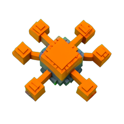 Robot Drone (Voxel) - 256x256 pixel art sprite