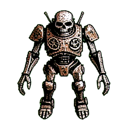 Robot Soldier (1-Bit) - 256x256 pixel art sprite