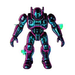 Robot Soldier (Cyberpunk) - 256x256 pixel art sprite