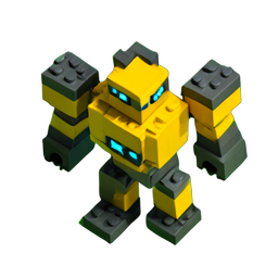 Robot Soldier (Voxel) - 256x256 pixel art sprite