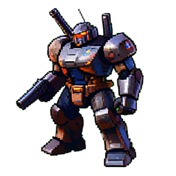 Robotersoldat — 256×256 Pixel-Art-Sprite