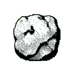 Rock Medium (1-Bit) - 256x256 pixel art sprite