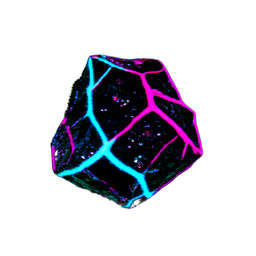 Fels Mittel (Cyberpunk) — 256×256 Pixel-Art-Sprite