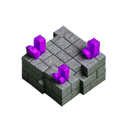 Rocha Pequena (Voxel) — sprite pixel art 256×256