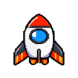 Raketenmodellflossen — 256×256 Pixel-Art-Sprite