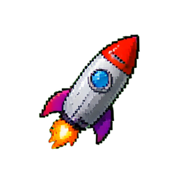 Rakete — 256×256 Pixel-Art-Sprite