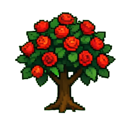 Arbusto de Rosas — sprite pixel art 256×256