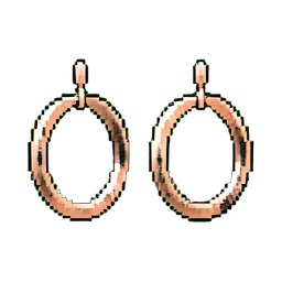 Pendentes de aro de ouro rosa — sprite pixel art 256×256