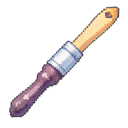 Rundes Pinsel Sable — 256×256 Pixel-Art-Sprite
