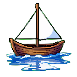 Doble remo de canoa — sprite pixel art 256×256