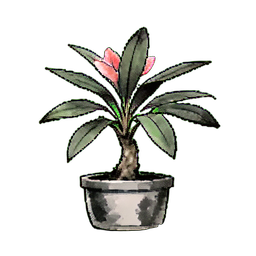 Gummipflanze — 256×256 Pixel-Art-Sprite
