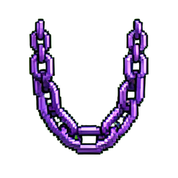 Colar de corrente de rubi — sprite pixel art 256×256