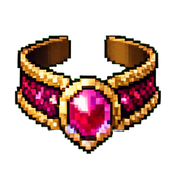 Choker de rubis — sprite pixel art 256×256