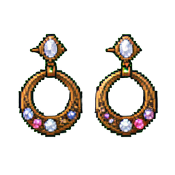 Pendentes aro de rubi — sprite pixel art 256×256