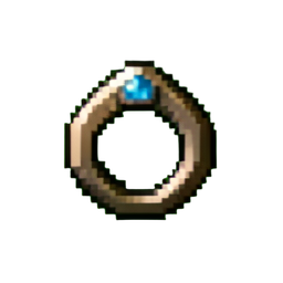 Anillo de sello de rubí — sprite pixel art 256×256