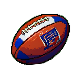 Ballon de rugby ovale — sprite pixel art 256×256