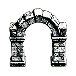 Ruinenbogen (1-Bit) — 256×256 Pixel-Art-Sprite