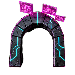 Ruins Arch (Cyberpunk) - 256x256 pixel art sprite