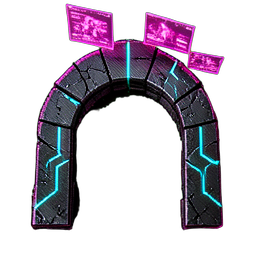 Ruinenbogen (Cyberpunk) — 256×256 Pixel-Art-Sprite