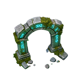Ruins Arch (HD-2D) - 256x256 pixel art sprite