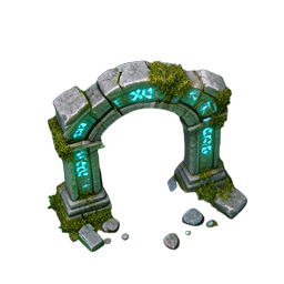 Ruinenbogen (HD-2D) — 256×256 Pixel-Art-Sprite