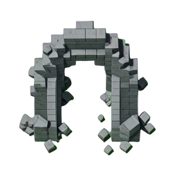 Ruins Arch (Voxel) - 256x256 pixel art sprite