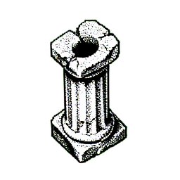 Ruinenpfosten (1-Bit) — 256×256 Pixel-Art-Sprite