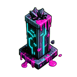Ruins Pillar (Cyberpunk) - 256x256 pixel art sprite