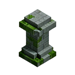 Ruinenpfosten (Voxel) — 256×256 Pixel-Art-Sprite