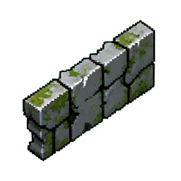 Ruins Wall (16-Bit) - 256x256 pixel art sprite