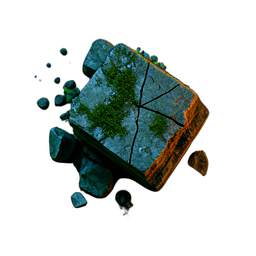 Ruins Wall (Cinematic) - 256x256 pixel art sprite