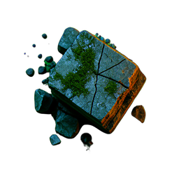 Ruinenmauer (Cinematisch) — 256×256 Pixel-Art-Sprite