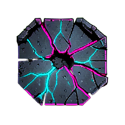 Ruinenmauer (Cyberpunk) — 256×256 Pixel-Art-Sprite