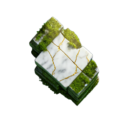 Ruins Wall (HD-2D) - 256x256 pixel art sprite