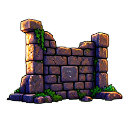Ruins Wall - 256x256 pixel art sprite