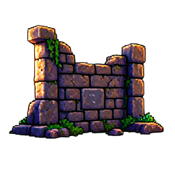 Ruinenmauer — 256×256 Pixel-Art-Sprite