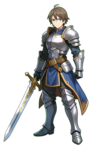 Espada encantada do cavaleiro runa — sprite pixel art 384×512