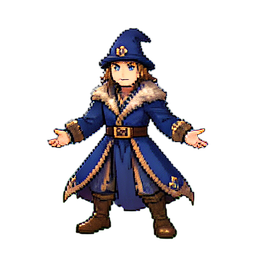 Runic Sage — 256×256 pixel art sprite