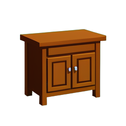 Carrito de bar rústico — sprite pixel art 256×256