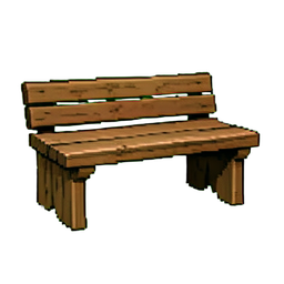 Rustic Bench Seat — 256×256 pixel art sprite