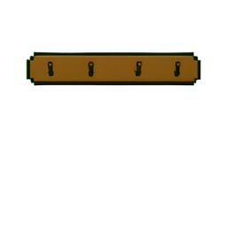 Porte-manteau rustique — sprite pixel art 256×256