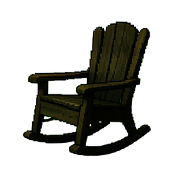 Fauteuil à balançoire rustique — sprite pixel art 256×256