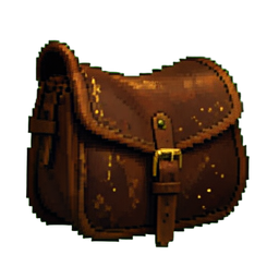 Satteltasche Leder — 256×256 Pixel-Art-Sprite