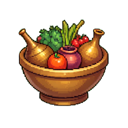 Saffranhaufen Schale hell — 256×256 Pixel-Art-Sprite