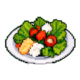 Assiette salade — sprite pixel art 256×256