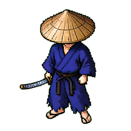Samurai Ronin (16-Bit) - 256x256 pixel art sprite
