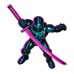 Samurai Ronin (Cyberpunk) - 256x256 pixel art sprite
