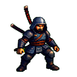 Samurai Ronin - 256x256 pixel art sprite