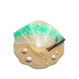 Sand Beach (HD-2D) - 256x256 pixel art sprite